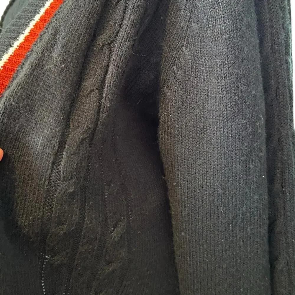 Vintage 50s/60s Cable Knit Sweater Vest Set Black Small - Picture 11 of 16